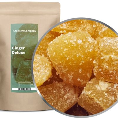 Zenzero candito, Ginger Deluxe PU con 8 pezzi. u. Contenuto 600 g per pezzo.