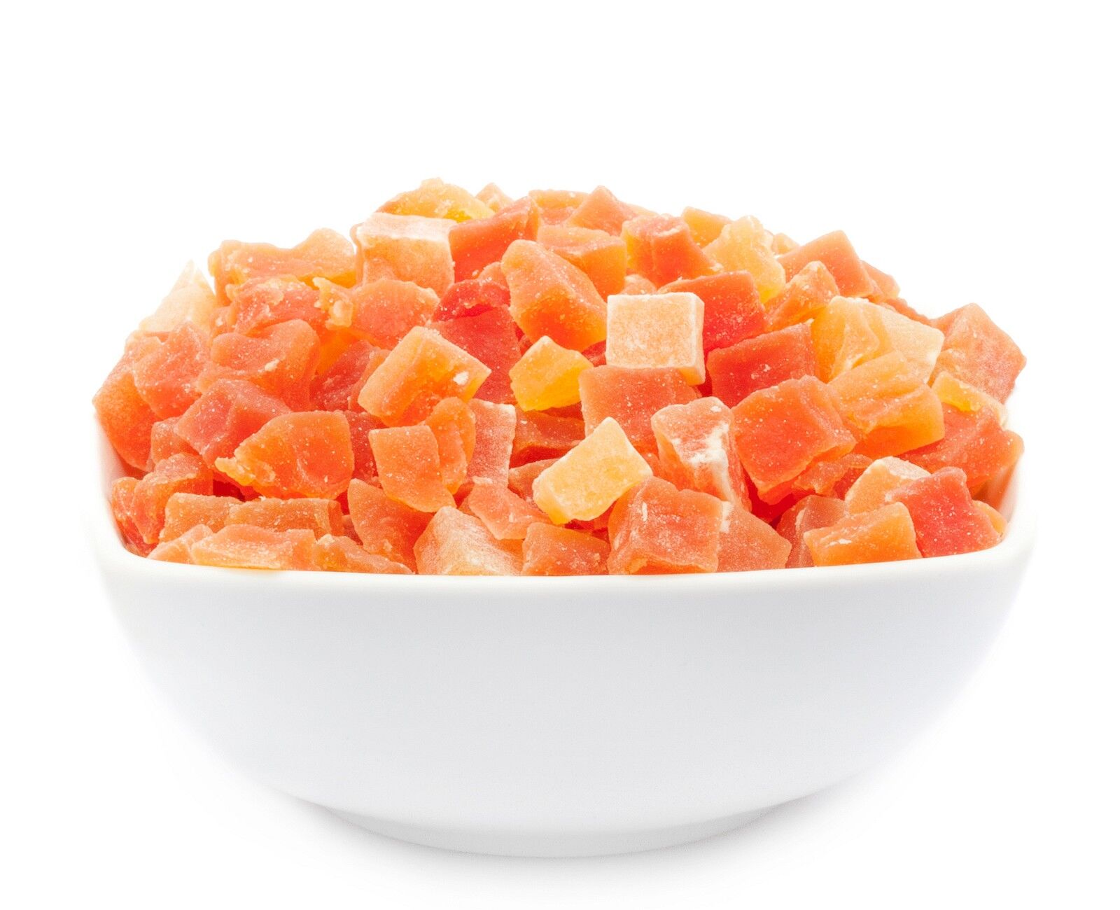 Papaye confite, Papaya Cube PU avec 1 pièce. toi. Contenu de 5000g par pièce.