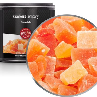 Papaya Confitada, Papaya Cube PU con 36 piezas. Ud. Contenido de 90 g por pieza.