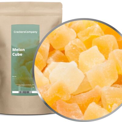 Melon confit, Melon Cube PU de 8 pièces. toi. Contenu de 600 g par pièce.