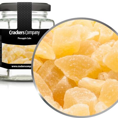 Piña confitada, Piña Cubo PU con 25 piezas. Ud. Contenido de 90 g por pieza.