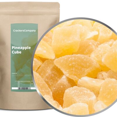Ananas candito, Pineapple Cube PU con 8 pezzi. u. Contenuto 600 g per pezzo.