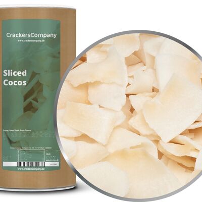 Lanières de noix de coco sucrées, Tranches de Cocos PU de 9 pièces. toi. Contenu de 400 g par pièce.