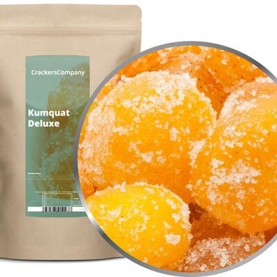 Kumquats confitados, Kumquat Deluxe PU con 8 piezas. Ud. Contenido de 700 g por pieza.