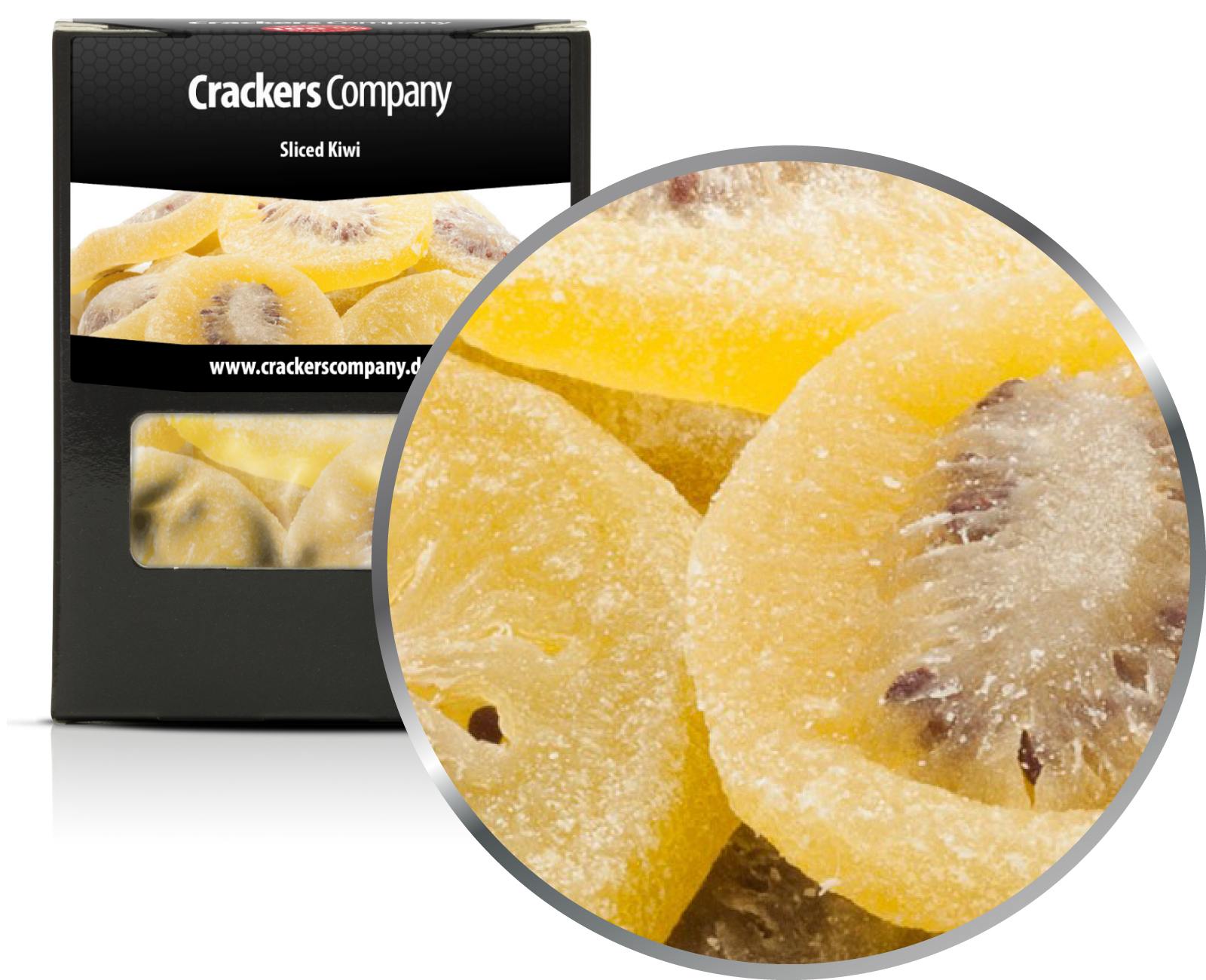 Kandierte Kiwi, Sliced Kiwi VPE mit 32 Stk. u. 75g Inhalt je Stk.