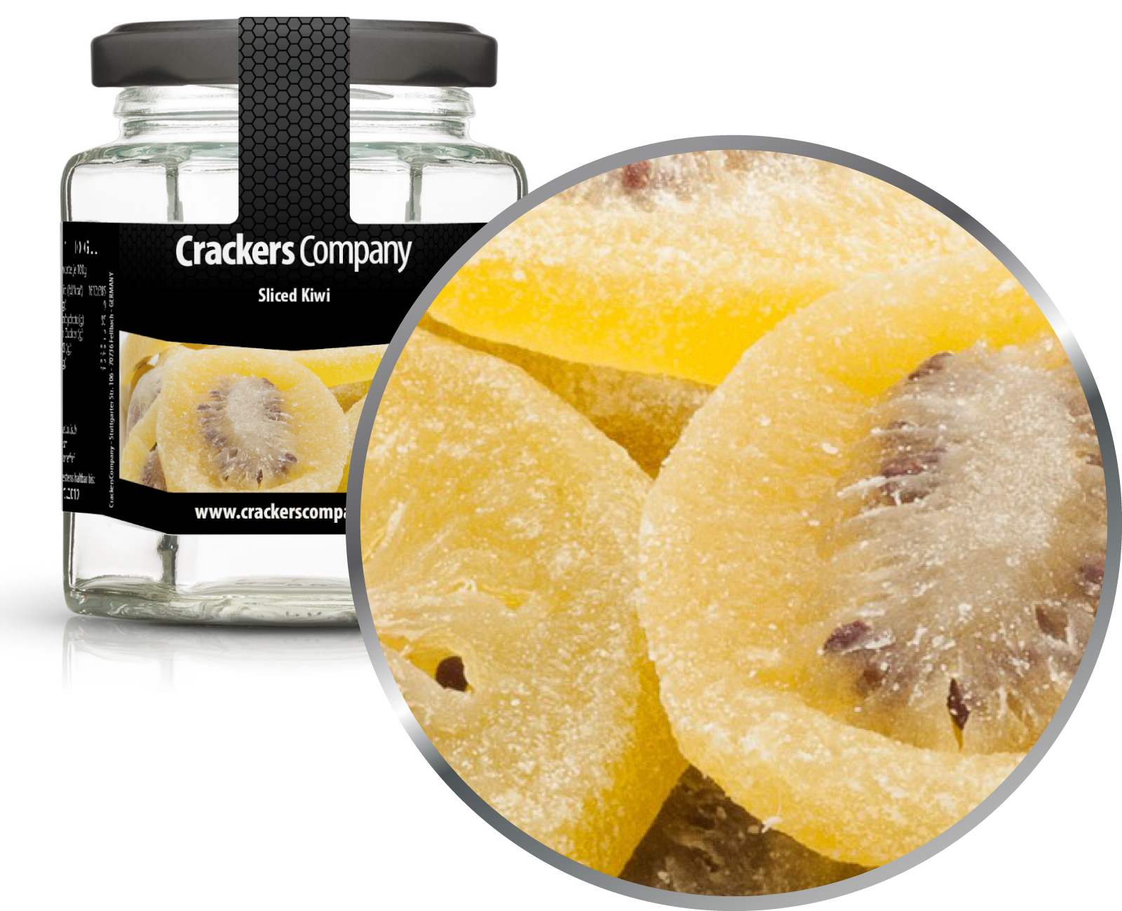 Kandierte Kiwi, Sliced Kiwi VPE mit 25 Stk. u. 75g Inhalt je Stk.