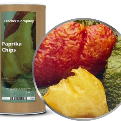 Patatine vegetali alla paprika, patatine alla paprika PU con 9 pezzi. u. Contenuto 150 g per pezzo.