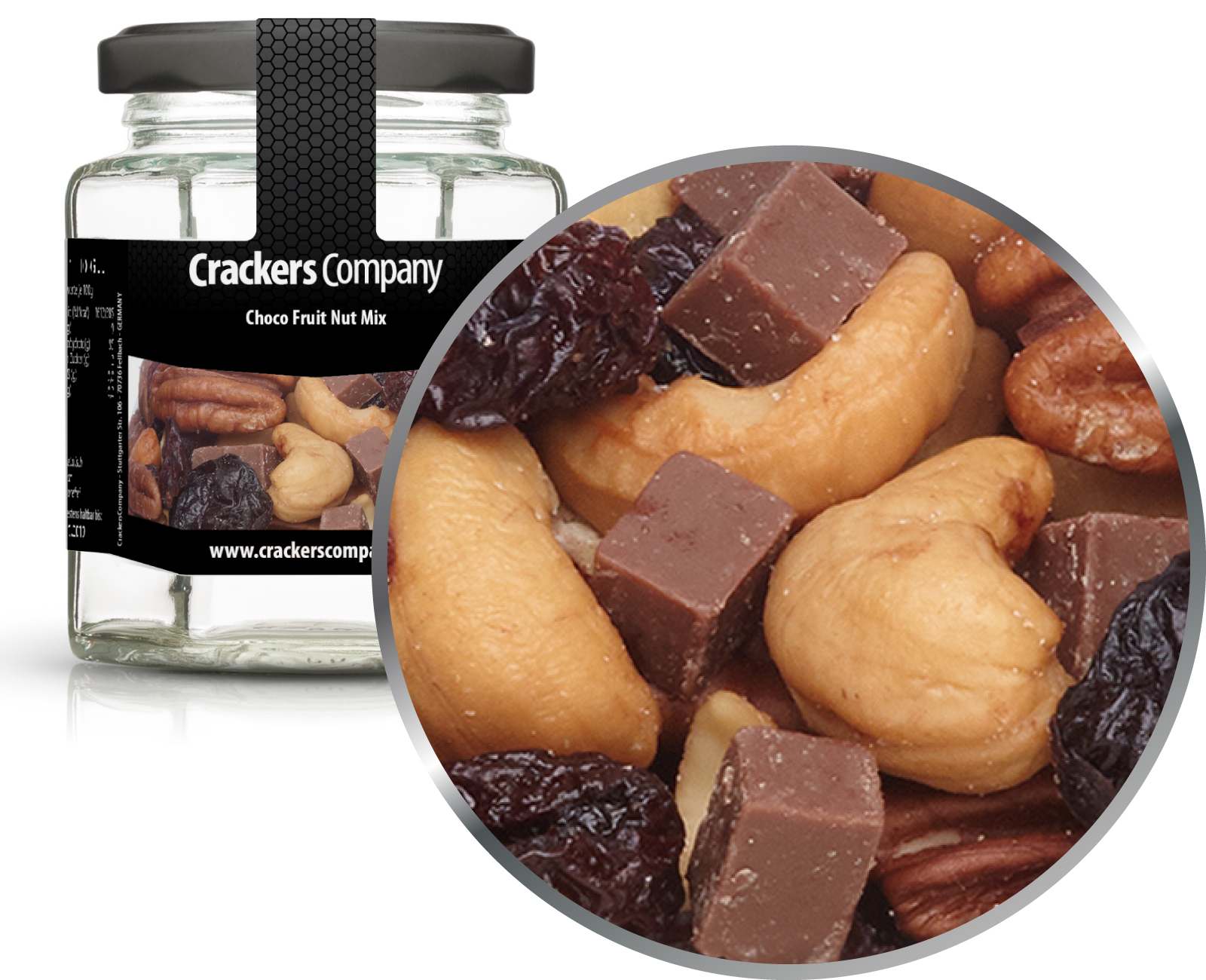 Schoko-Frucht-Nuss Mix, Choco Fruit Nut Mix VPE mit 25 Stk. u. 90g Inhalt je Stk.