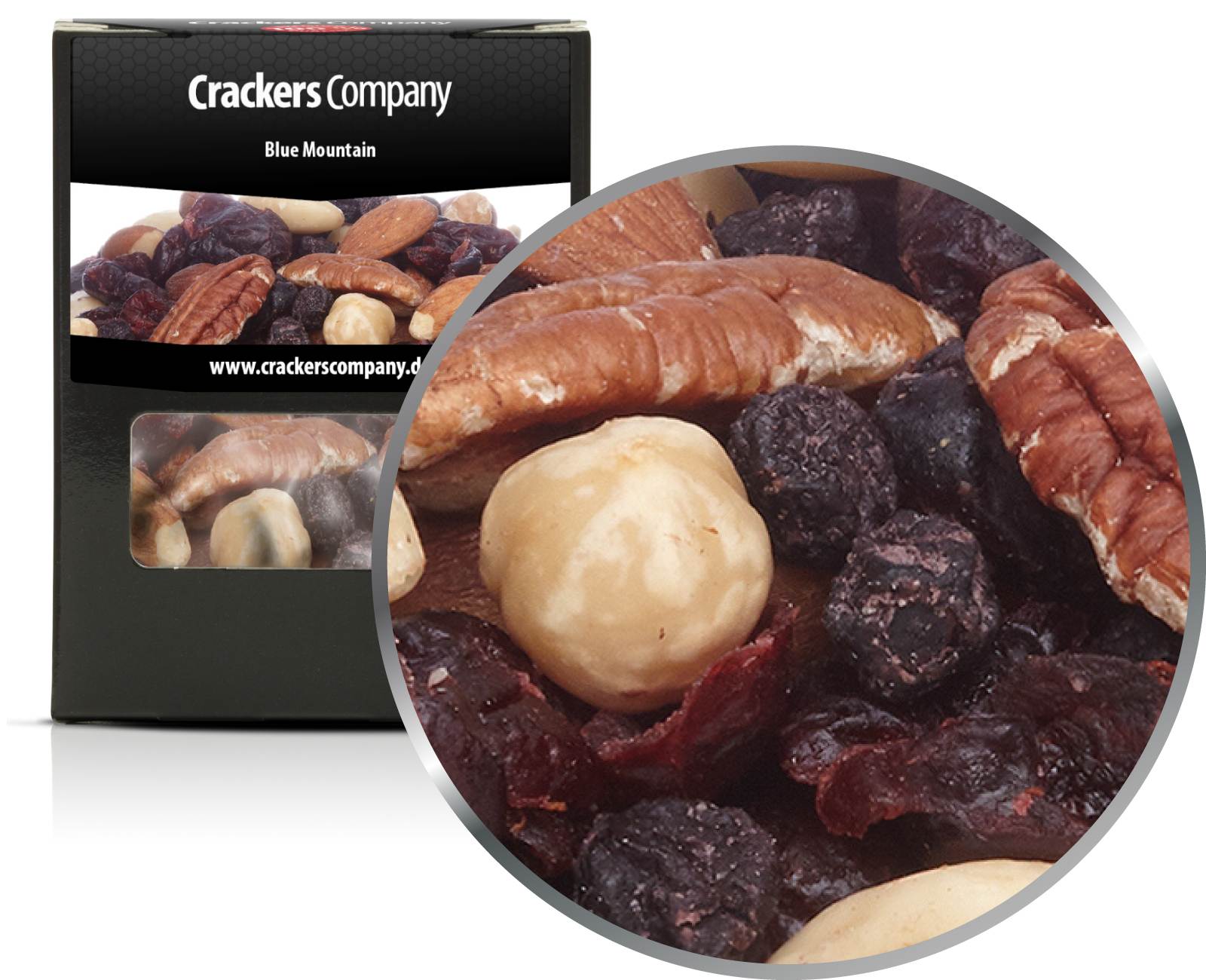 Mix naturale di frutta e noci, Blue Mountain PU con 32 pezzi. u. Contenuto 80 g per pezzo.