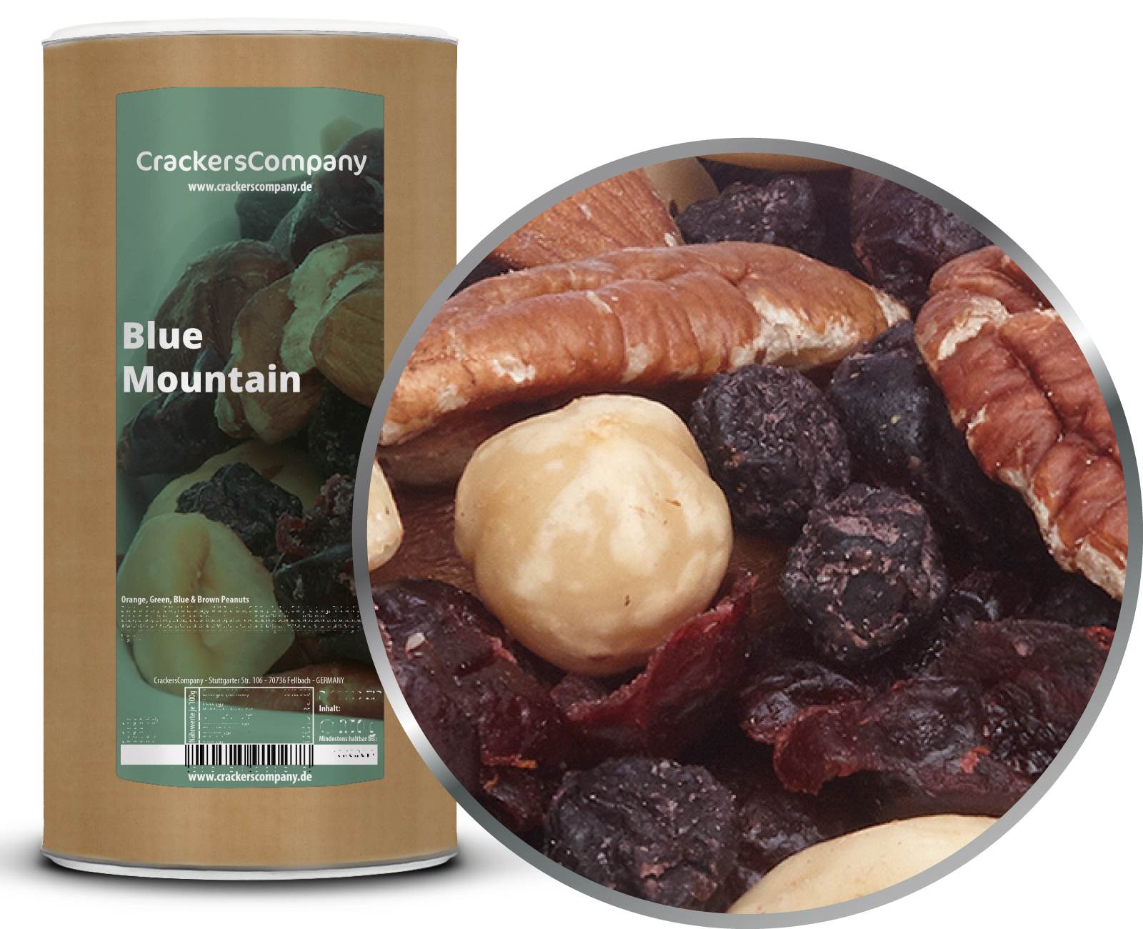 Natürlicher Nuss-Frucht Mix, Blue Mountain VPE mit 9 Stk. u. 700g Inhalt je Stk.