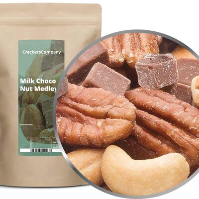 Mezcla de chocolate con leche entera y nueces, Milk Choco Nut Medley PU con 8 piezas. Ud. Contenido de 500 g por pieza.
