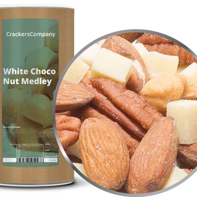 Mix di noci al cioccolato bianco, White Choco Nut Medley PU con 9 pezzi. u. Contenuto 650 g per pezzo