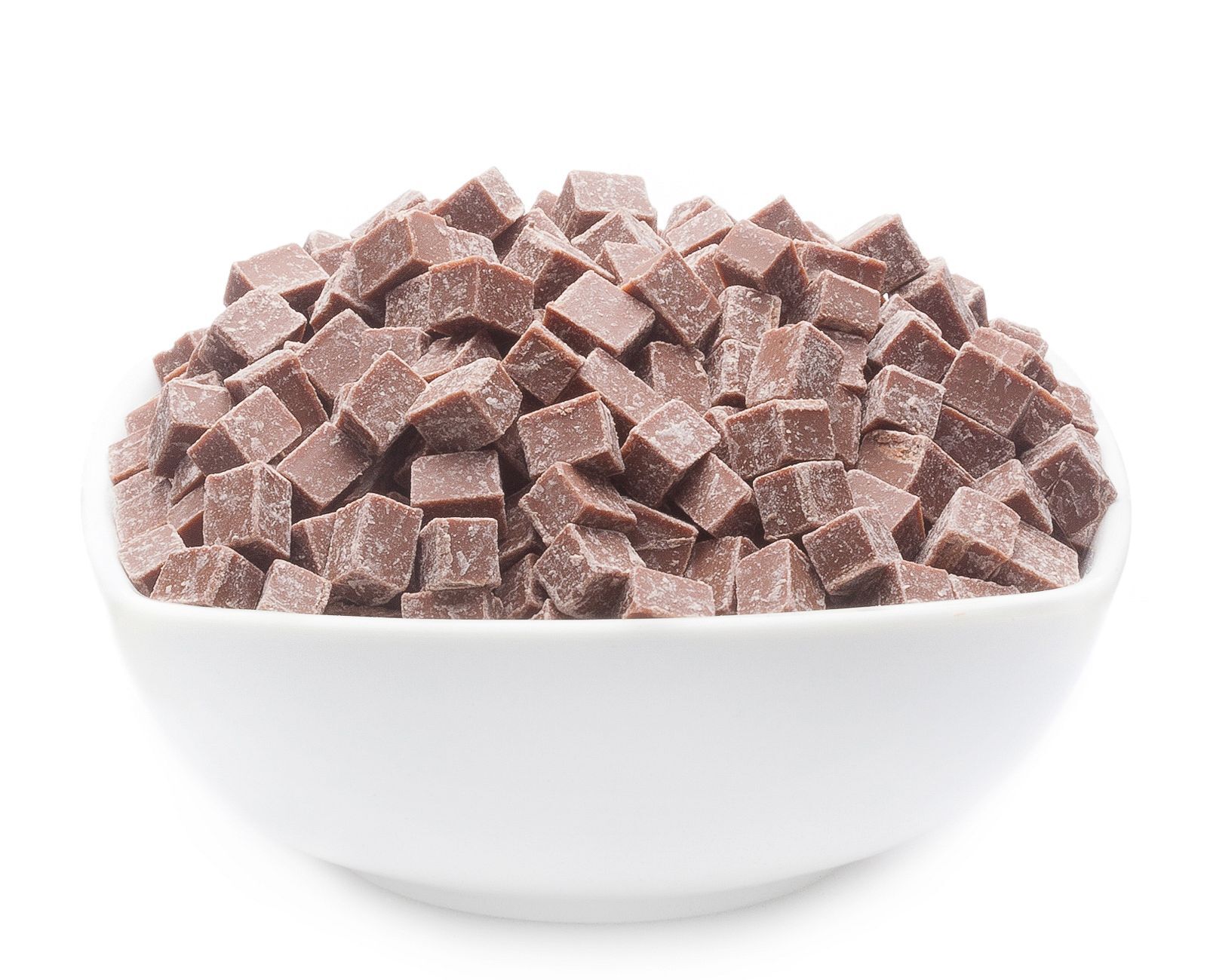 Cubi di cioccolato al latte intero, Cubo di cioccolato al latte PU con 1 pezzo. u. Contenuto 9000 g per pezzo.