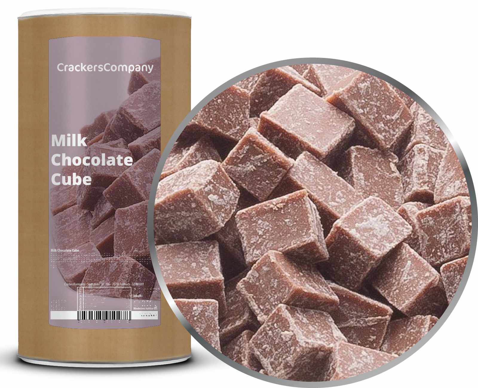 Vollmilch Schokowürfel, Milk Chocolate Cube VPE mit 9 Stk. u. 800g Inhalt je Stk.