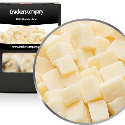 Cubi di cioccolato bianco, Cubo di cioccolato bianco PU con 32 pezzi. u. Contenuto 100 g per pezzo.