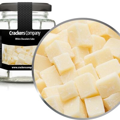 Cubi di cioccolato bianco, Cubo di cioccolato bianco PU con 25 pezzi. u. Contenuto 100 g per pezzo.
