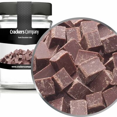 Cubi di cioccolato fondente, Cubo di cioccolato fondente PU con 45 pezzi. u. Contenuto 100 g per pezzo.