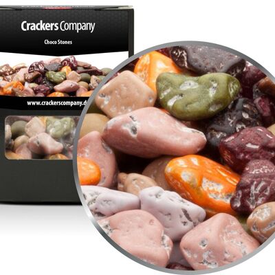 Piedras de chocolate de colores, Choco Stones PU con 32 piezas. Ud. Contenido de 130 g por pieza.