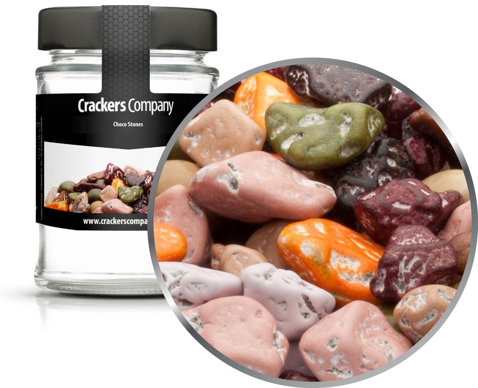 Bunte Schokosteine, Choco Stones VPE mit 45 Stk. u. 130g Inhalt je Stk.