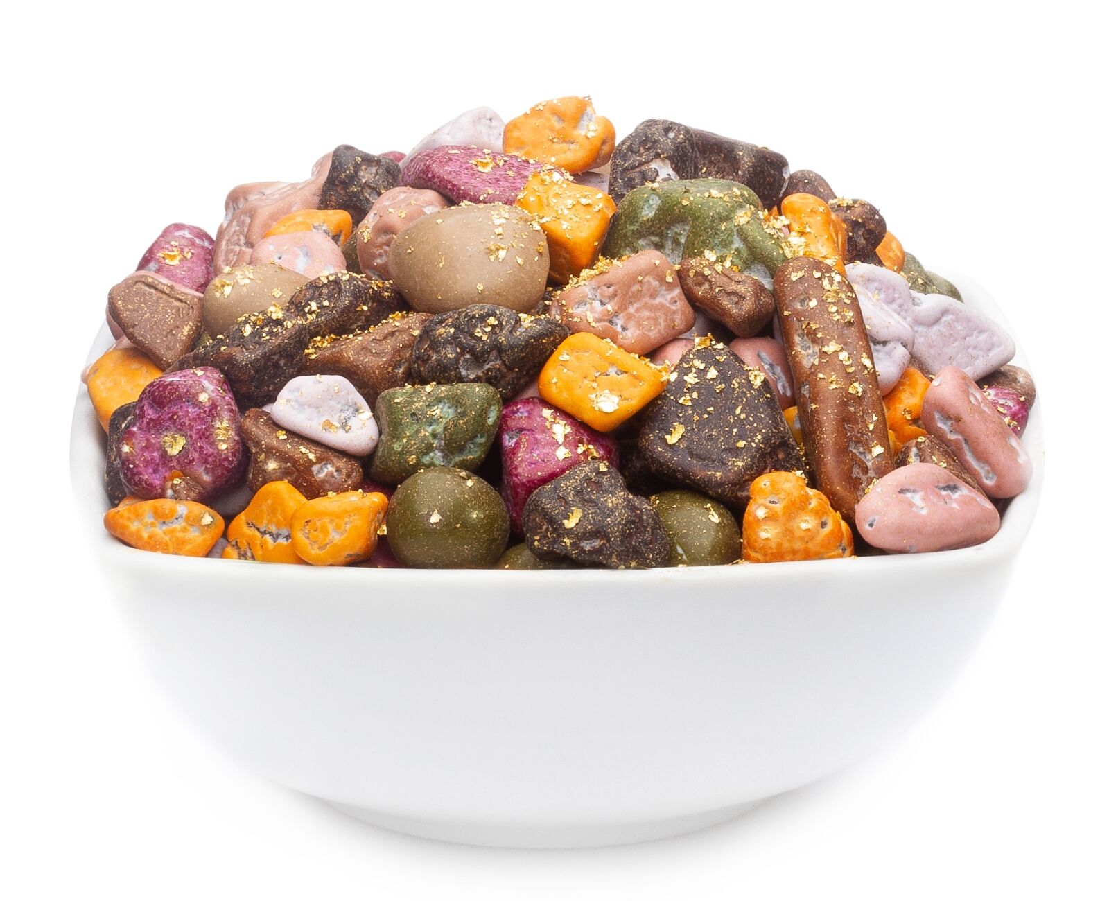 Pietre di cioccolato dorate, Choco Stones Gold PU con 1 pezzo. u. Contenuto 5000 g per pezzo.