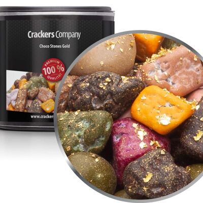 Pietre dorate di cioccolato, Choco Stones Gold PU con 36 pezzi. u. Contenuto 130 g per pezzo.