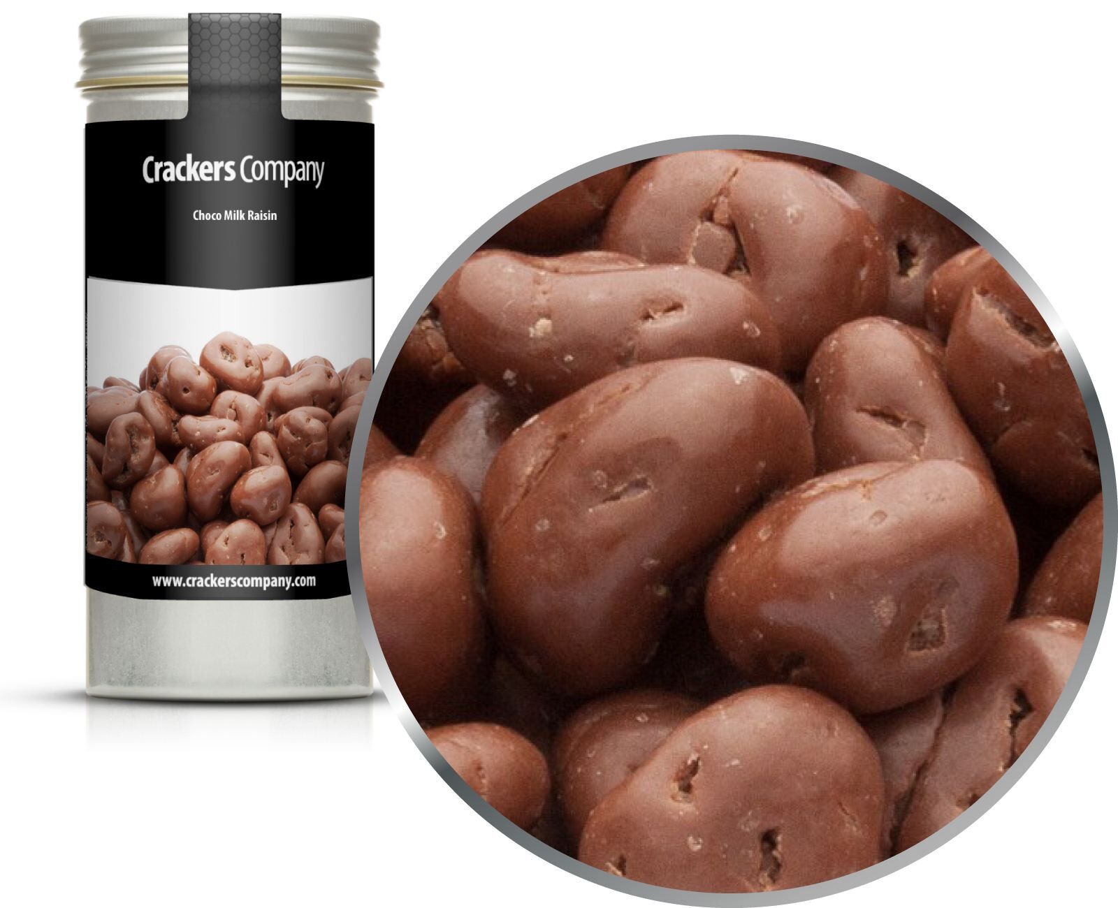 Uvetta di cioccolato al latte intero, Choco Milk Raisin PU con 40 pezzi. u. Contenuto 120 g per pezzo.