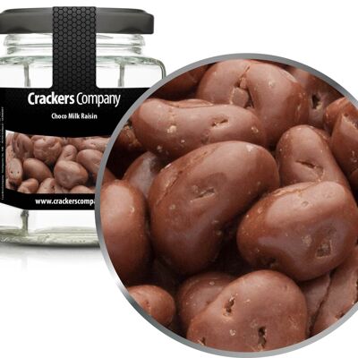 Pasas de chocolate con leche entera, Choco Leche Pasas PU con 25 piezas. Ud. Contenido de 120 g por pieza.