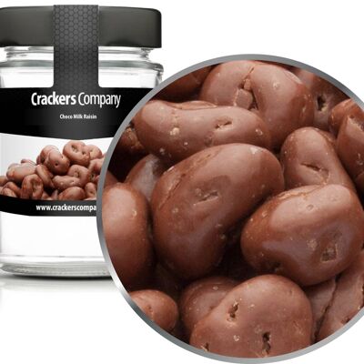 Pasas de chocolate con leche entera, Choco Leche Pasas PU con 45 piezas. Ud. Contenido de 120 g por pieza.