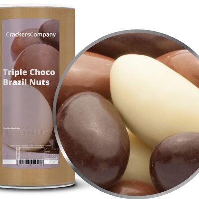 Tre tipi di cioccolato alle noci del Brasile, Triple Choco Noci del Brasile PU con 9 pezzi. u. Contenuto 800 g per pezzo.