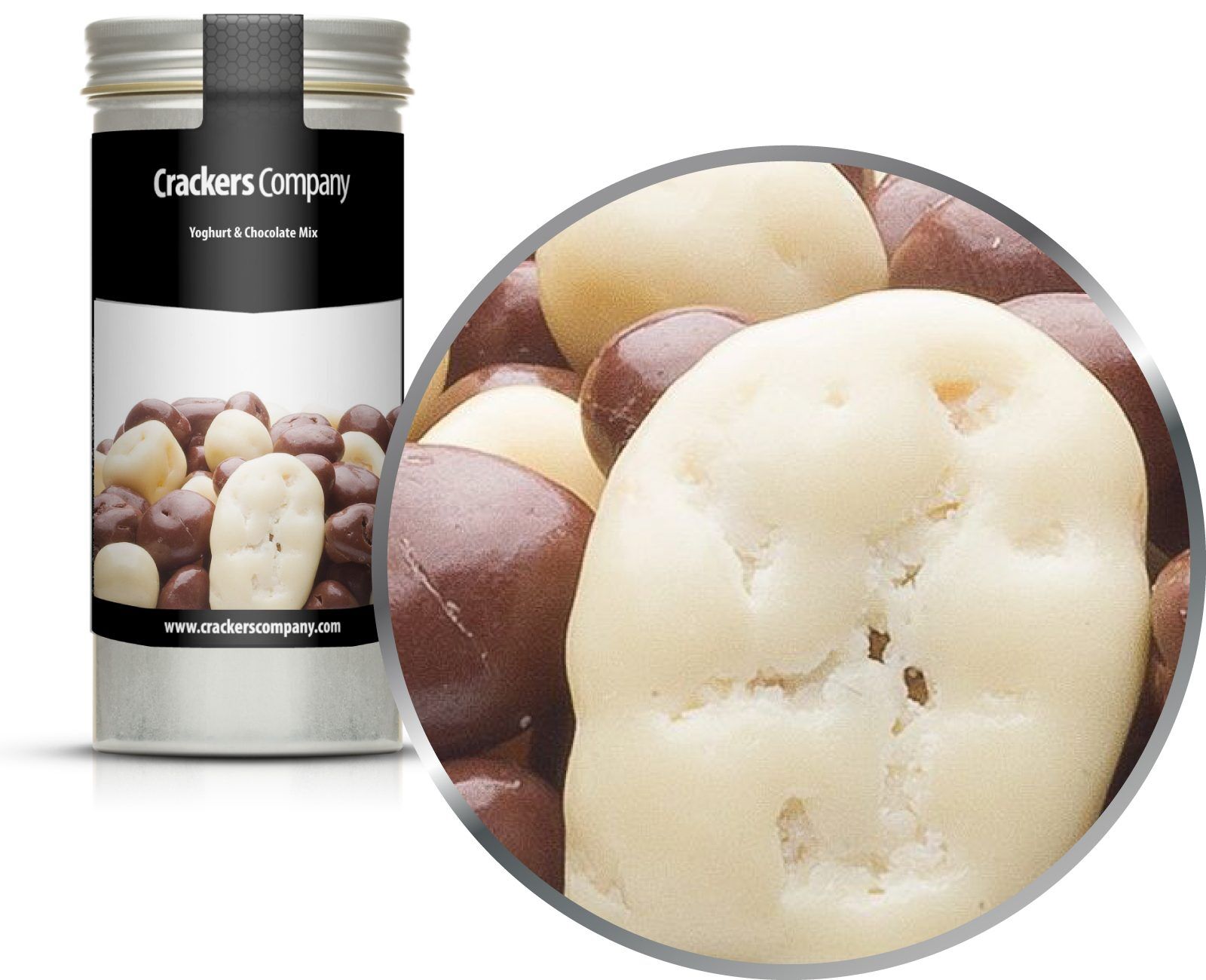 Miscela di yogurt-cioccolato, noci e uvetta, miscela di yogurt e cioccolato PU con 40 pezzi. u. Contenuto 120 g per pezzo.