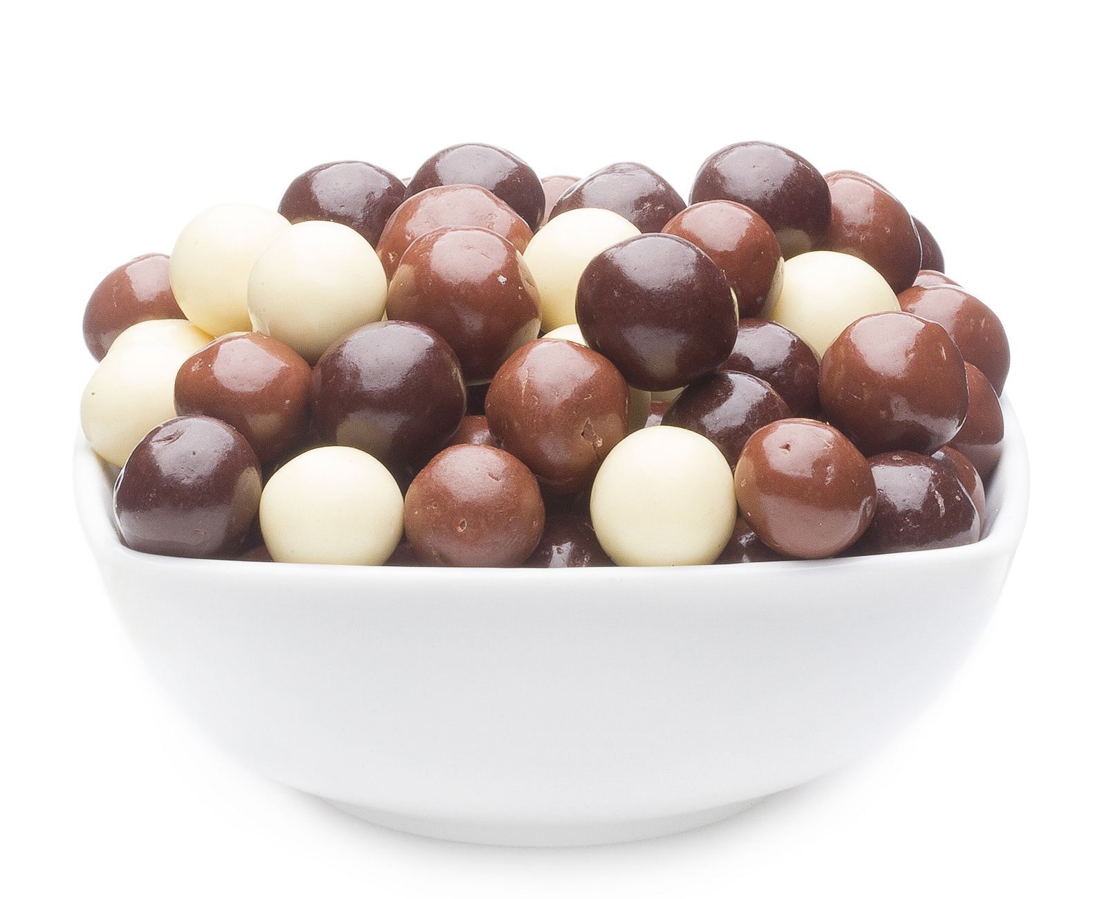 Dreierlei Schoko Malzkugeln, Triple Choco Malt Mix VPE mit 1 Stk. u. 3000g Inhalt je Stk.