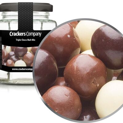 Tre tipi di palline di malto al cioccolato, Triple Choco Malt Mix PU con 25 pezzi. u. Contenuto 70 g per pezzo.