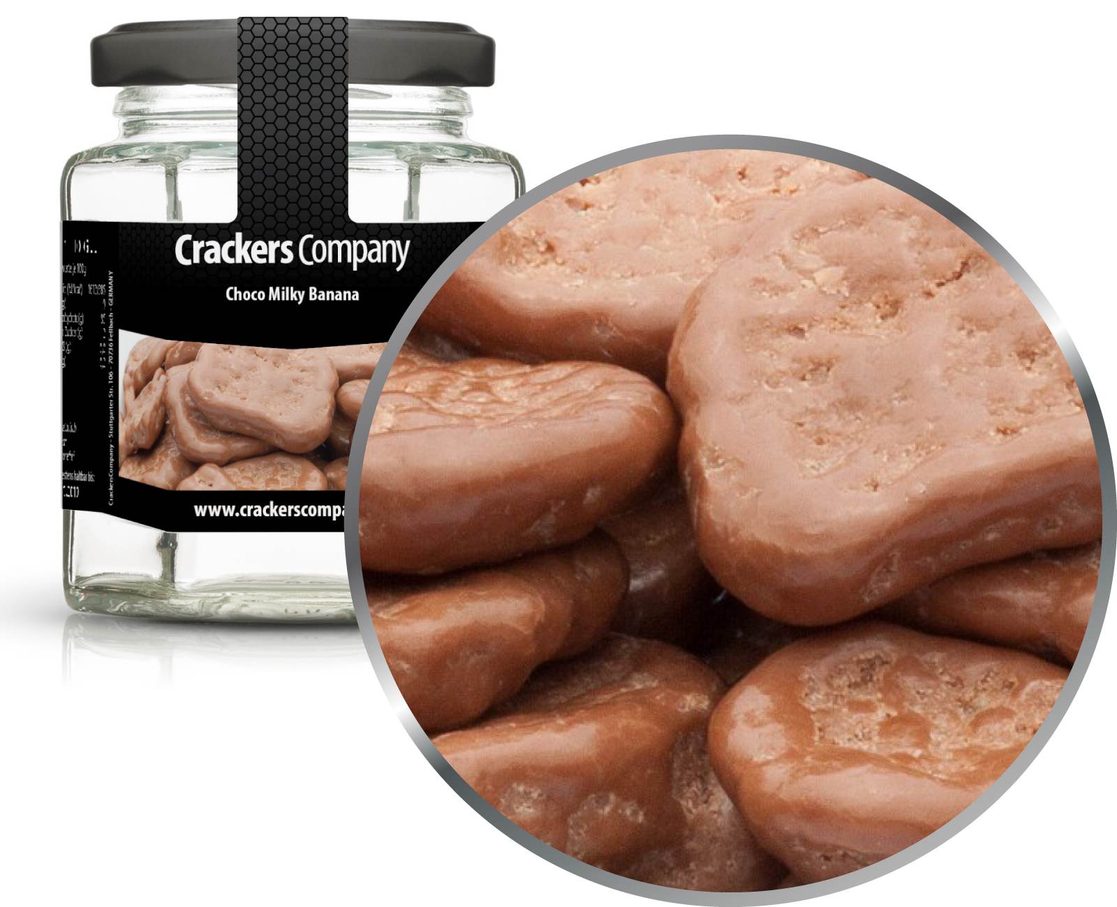 Vollmilch Banane, Choco Milky Banana VPE mit 25 Stk. u. 80g Inhalt je Stk.