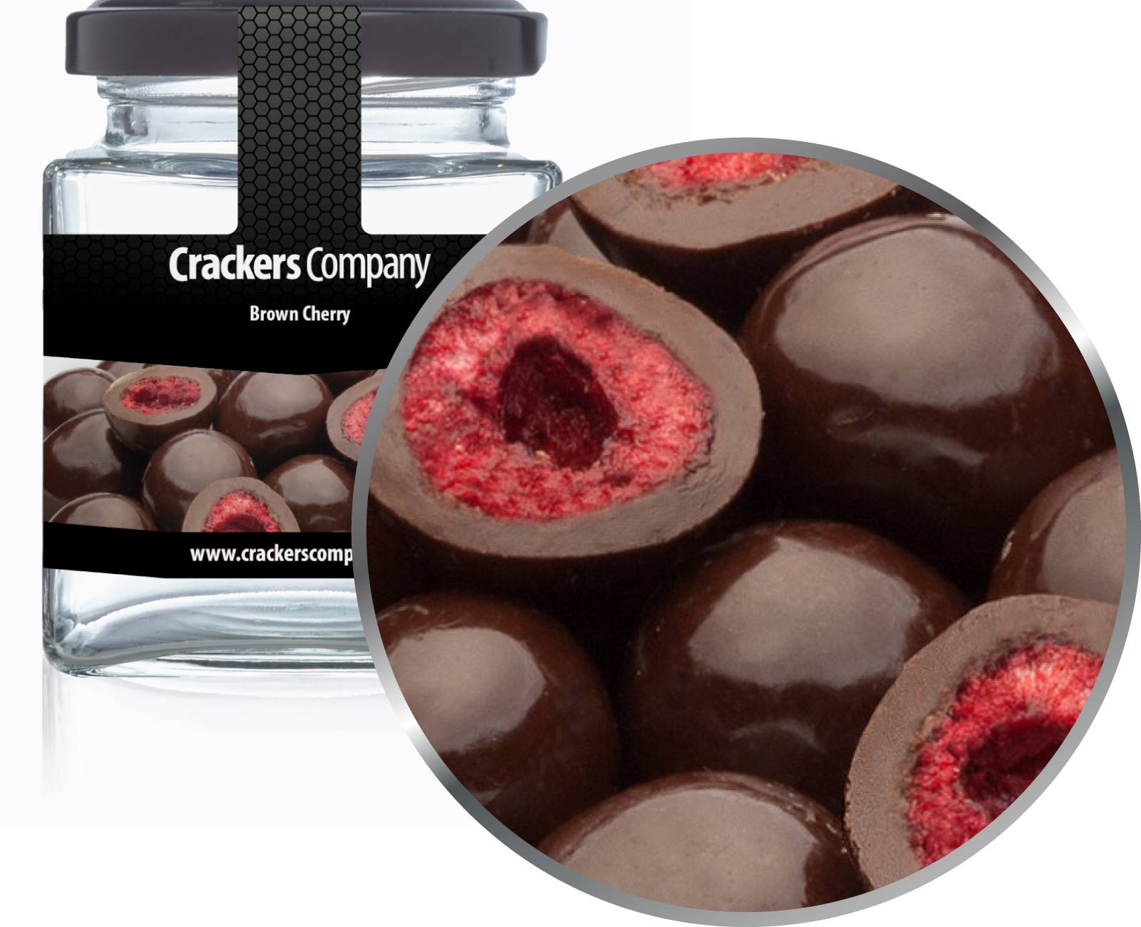 Dark chocolate sour cherries, Brown Cherry VPE with 24 pieces. and 75g content per piece