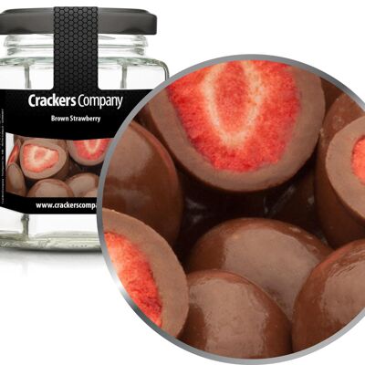 Fragole al latte intero, Fragola Marrone PU con 25 pezzi. u. Contenuto di 60 g per pezzo.