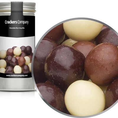 Mélange de craquelins de riz au chocolat, mélange de croustillants de riz au chocolat PU avec 40 pièces. toi. Contenu de 65 g par pièce.