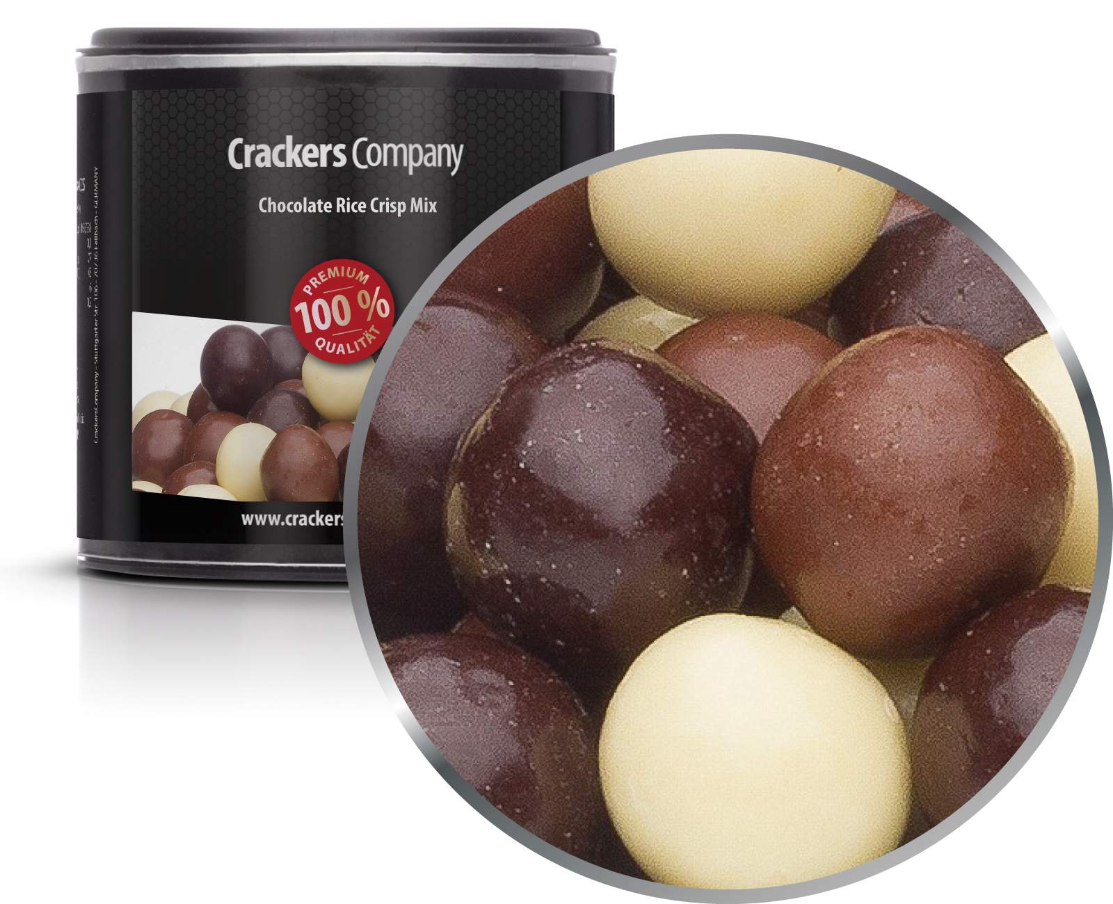 Mix di cracker di riso al cioccolato, mix di croccanti di riso al cioccolato PU con 36 pezzi. u. Contenuto 65 g per pezzo.