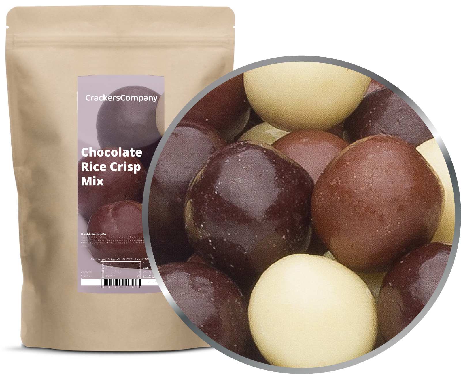 Schoko Reiscracker Mix, Chocolate Rice Crisp Mix VPE mit 8 Stk. u. 400g Inhalt je Stk.