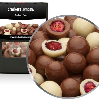 Myrtilles au chocolat au lait, Blueberry Twins PU de 32 pièces. toi. Contenu de 90 g par pièce.