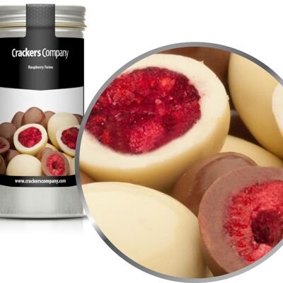 Framboises au chocolat au lait, Raspberry Twins PU de 40 pièces. toi. Contenu de 70 g par pièce.