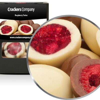 Milchschoko Himbeeren, Raspberry Twins VPE mit 32 Stk. u. 70g Inhalt je Stk.