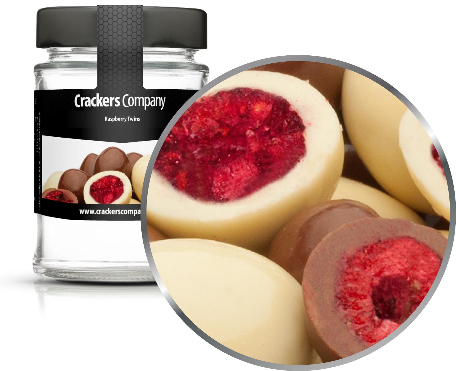 Milchschoko Himbeeren, Raspberry Twins VPE mit 45 Stk. u. 70g Inhalt je Stk.