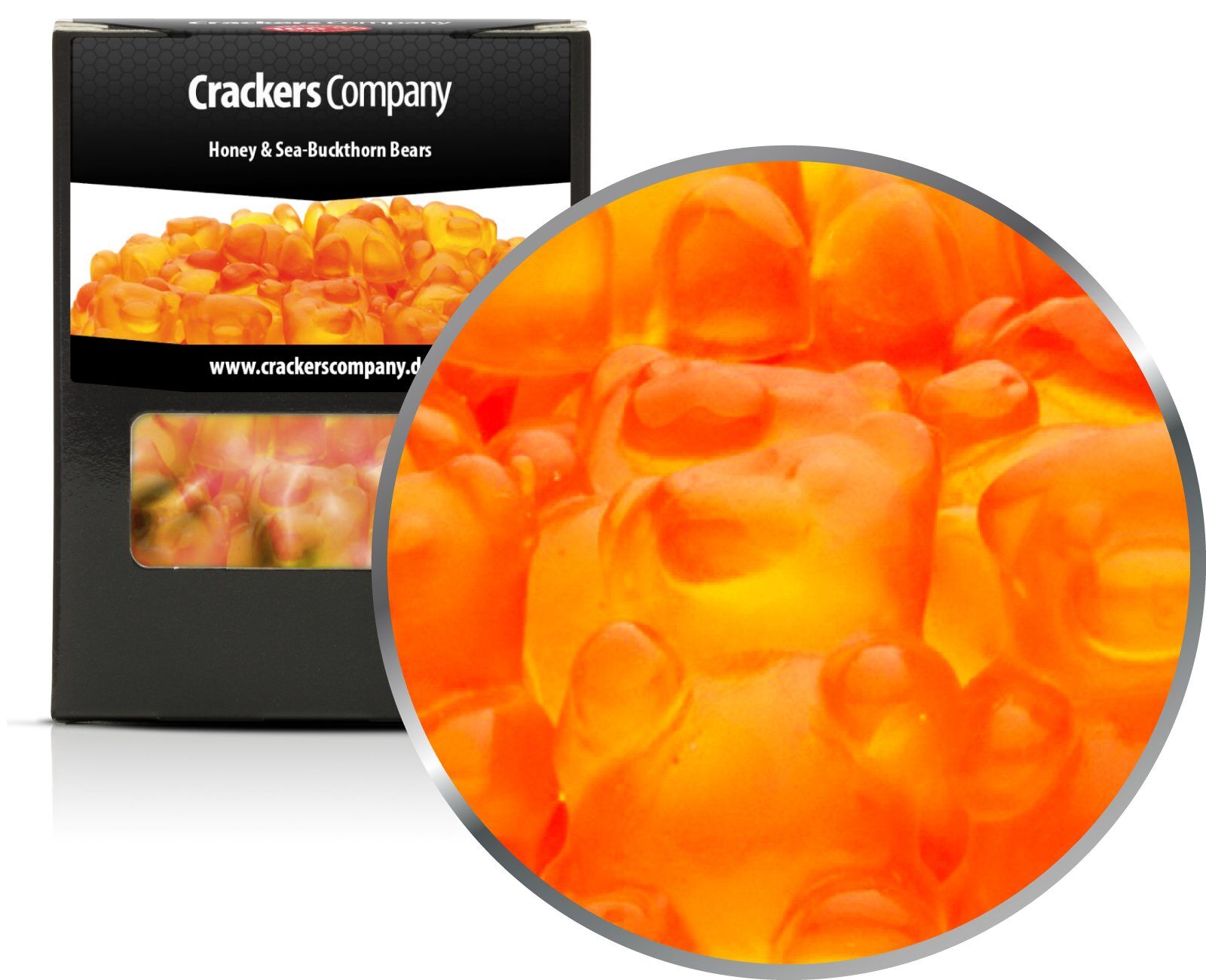 Honig-Sanddorn Gummibärchen, Honey & Sea-Buckthorn Bears VPE mit 32 Stk. u. 100g Inhalt je Stk.