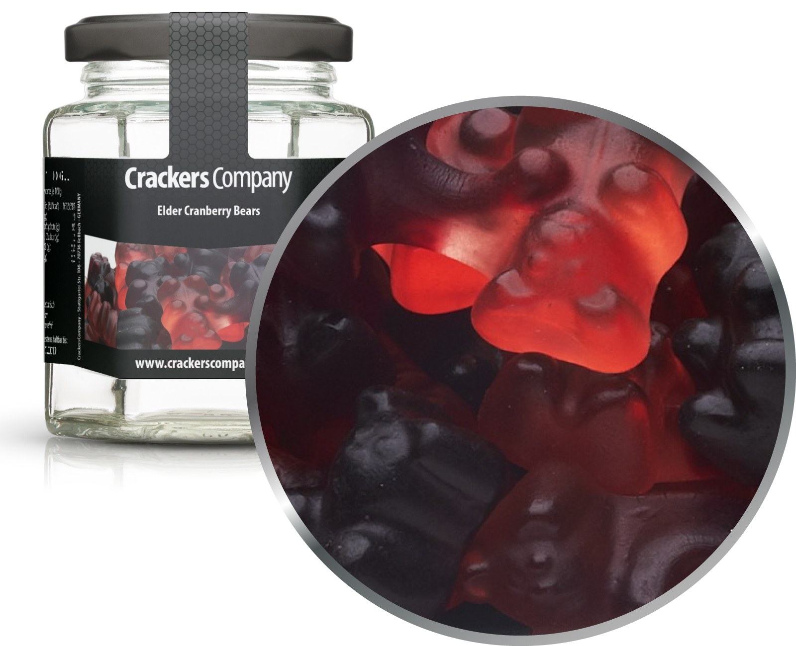Holunder-Cranberry Gummibärchen, Elder Cranberry Bears VPE mit 25 Stk. u. 100g Inhalt je Stk.
