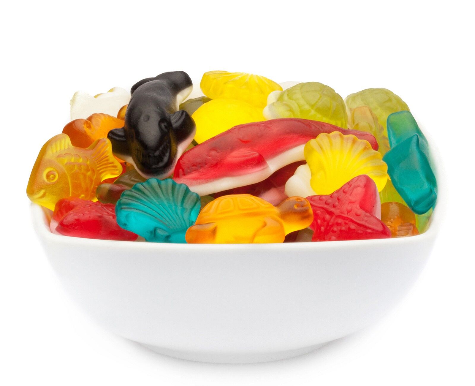 Jouets en caoutchouc maritimes, PU de fruits de mer mélangés sucrés avec 1 pièce. toi. Contenu de 3000g par pièce.