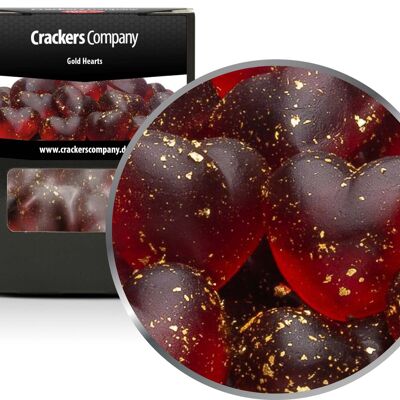 Orsetti gommosi con cuori dorati, Gold Hearts PU con 32 pezzi. u. Contenuto 120 g per pezzo.