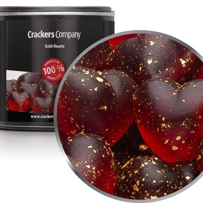 Orsetti gommosi con cuori dorati, Gold Hearts PU con 36 pezzi. u. Contenuto 120 g per pezzo.