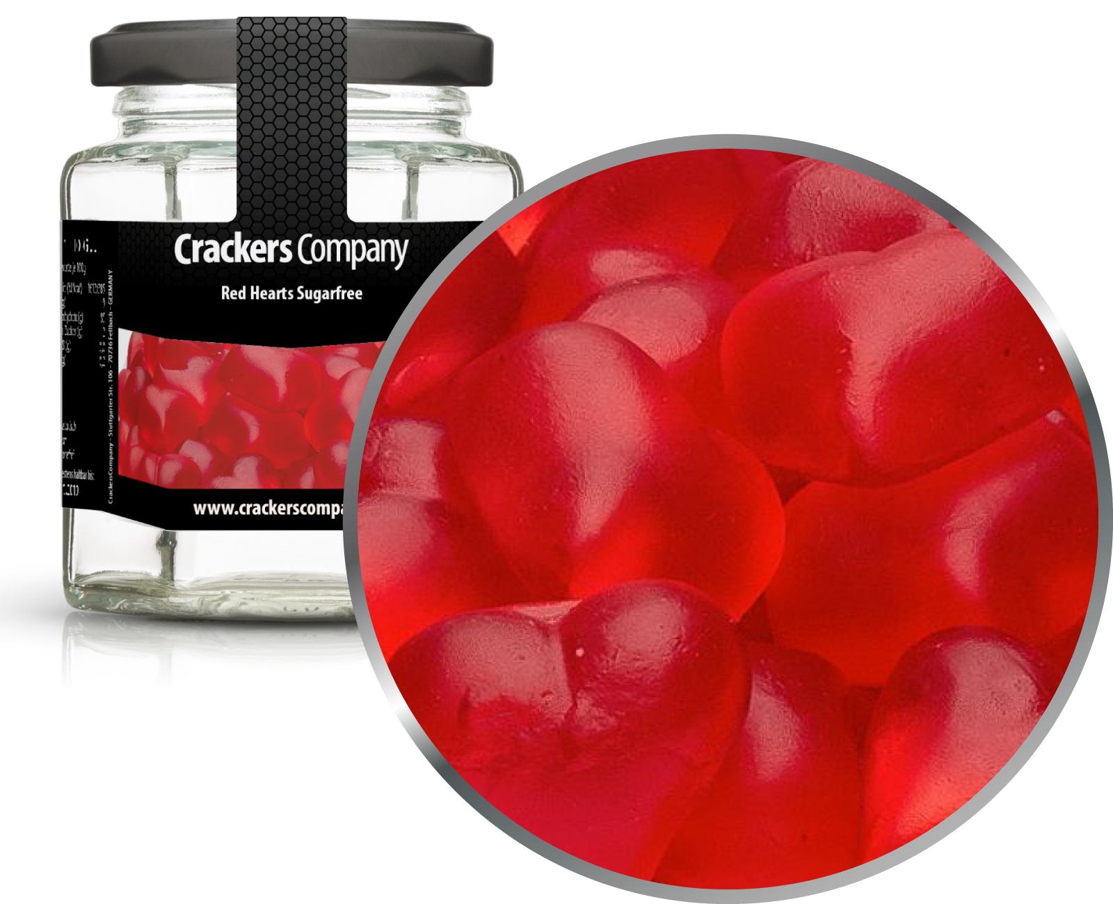 Zuckerfreie Fruchtgummiherzen, Red Hearts Sugarfree VPE mit 25 Stk. u. 120g Inhalt je Stk.
