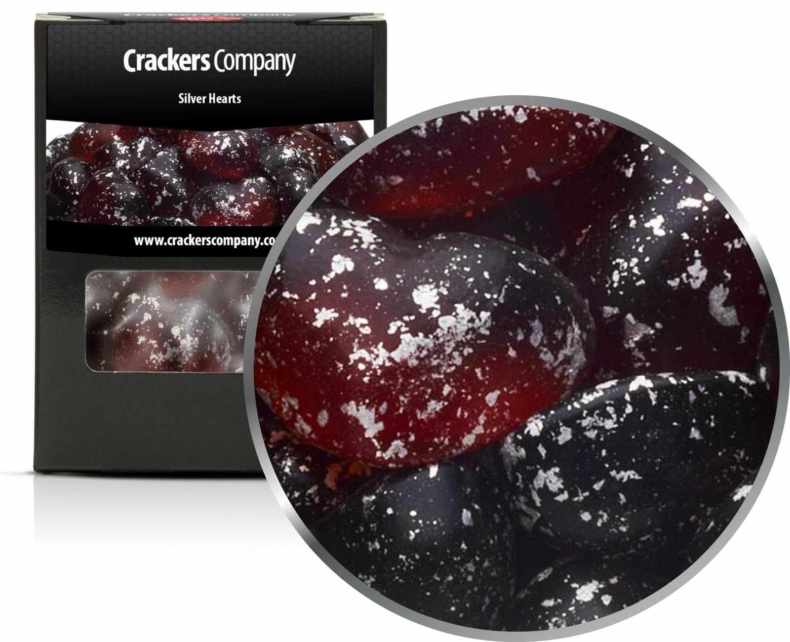 Corazones de osito de goma con plata, Silver Hearts PU con 32 piezas. Ud. Contenido de 120 g por pieza.