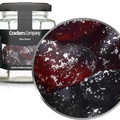 Cuori di orsetto gommoso con argento, Cuori d'argento PU con 25 pezzi. u. Contenuto 120 g per pezzo.